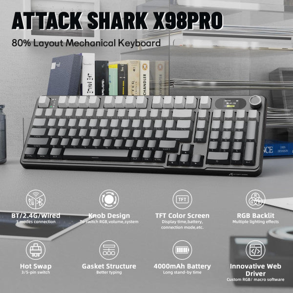 ATTACK SHARK X98 Pro Moonlit Night (Blueberry Switch) ATTACK SHARK X98 Pro Moonlit Night (Blueberry Switch)